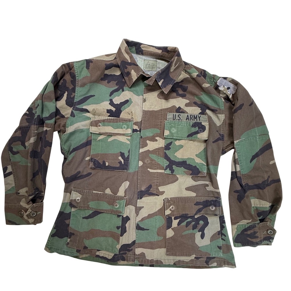 US Army Woodland Camo Combat Coat Field Jacket Medium Short SPO100-95-F-CB28